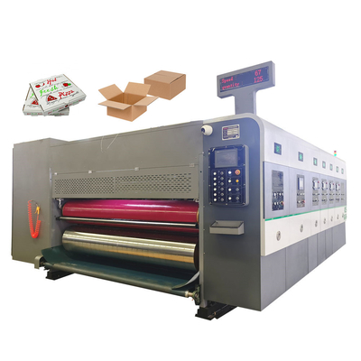 Máquina de impresión flexográfica de cajas de cartón corrugado totalmente computarizada, impresora de 4 colores, ranuradora y troqueladora