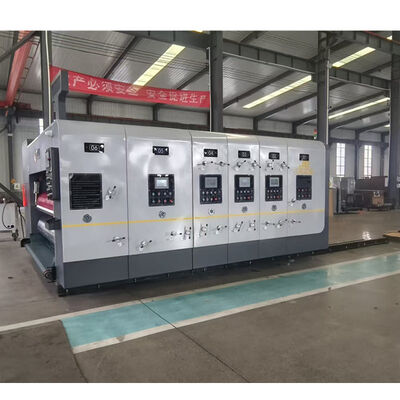 Máquina de impresión de caja corrugada con control PLC 4 Color Flexo Impresión Die Cutter Slotter para la producción de varios tamaños de tablero